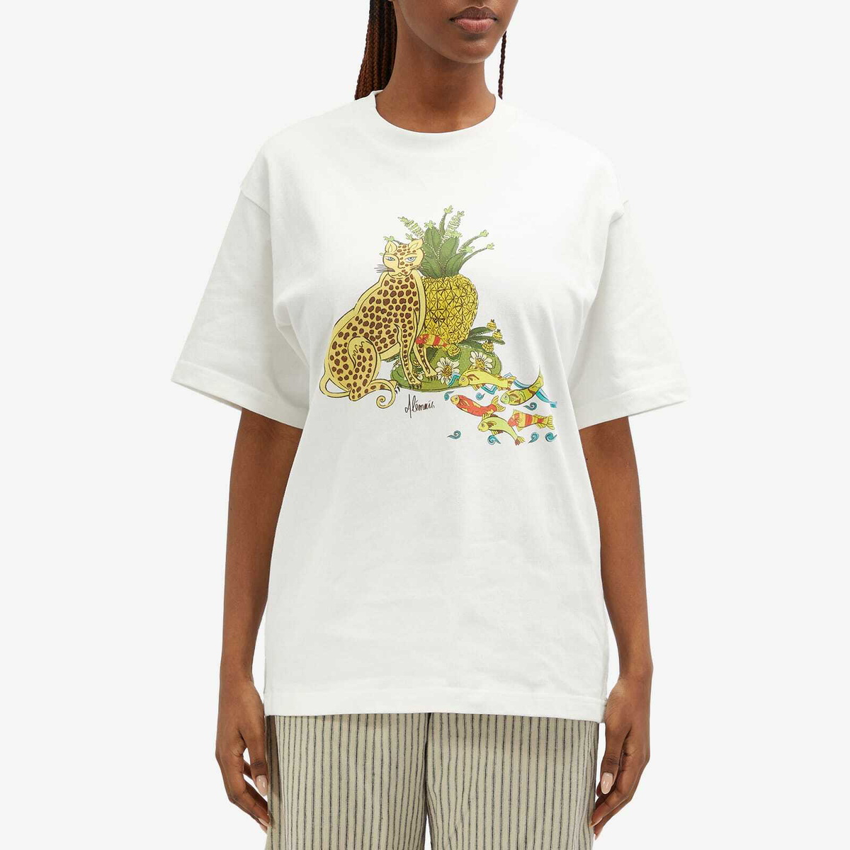 Alemais Women's Tiger T-Shirt in Cream