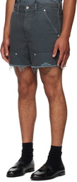 Enfants Riches Déprimés Black Double Knee Paint Shorts