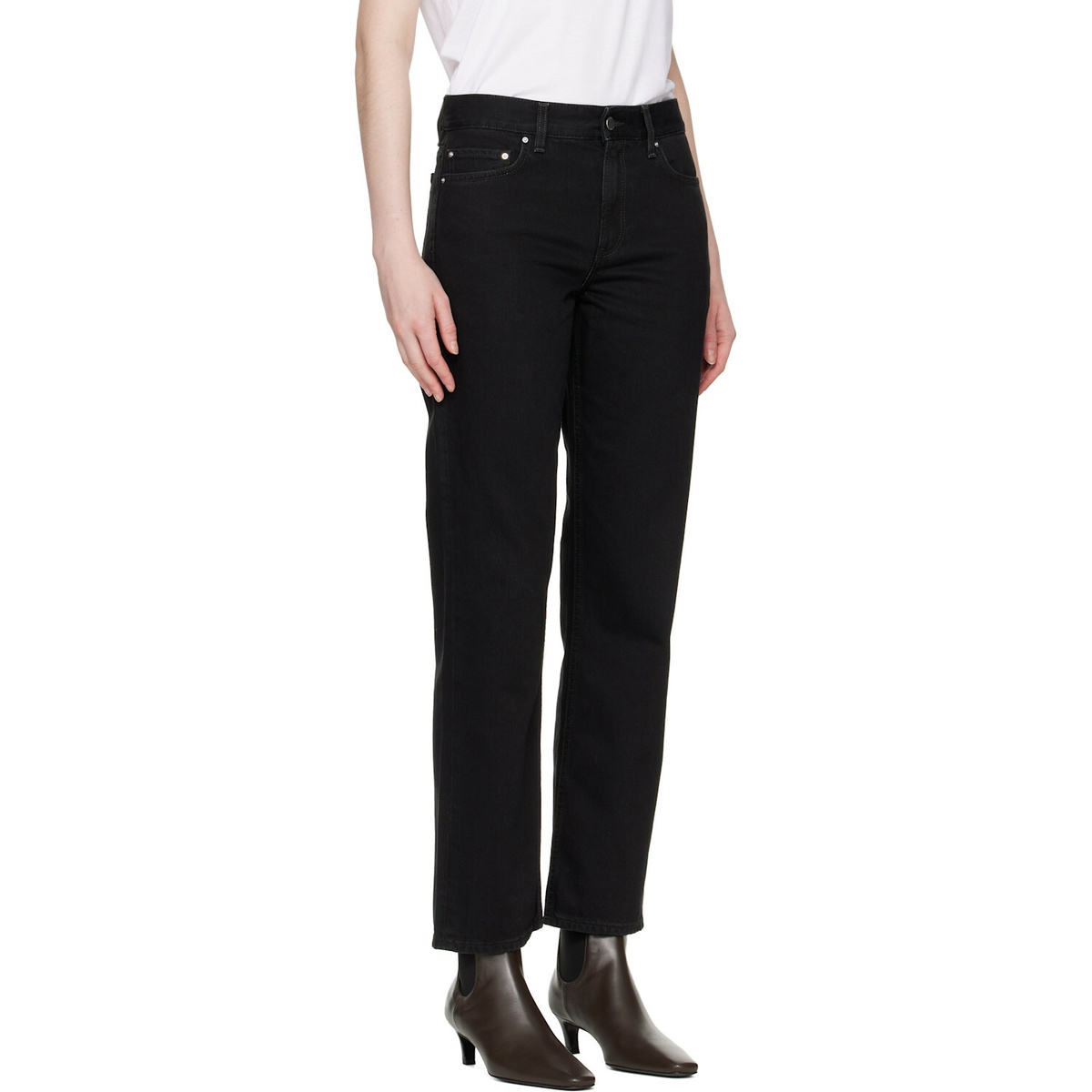 TOTEME Black Low Straight Jeans