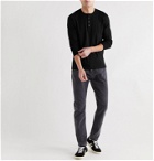 TOM FORD - Cotton-Jersey Henley T-Shirt - Black