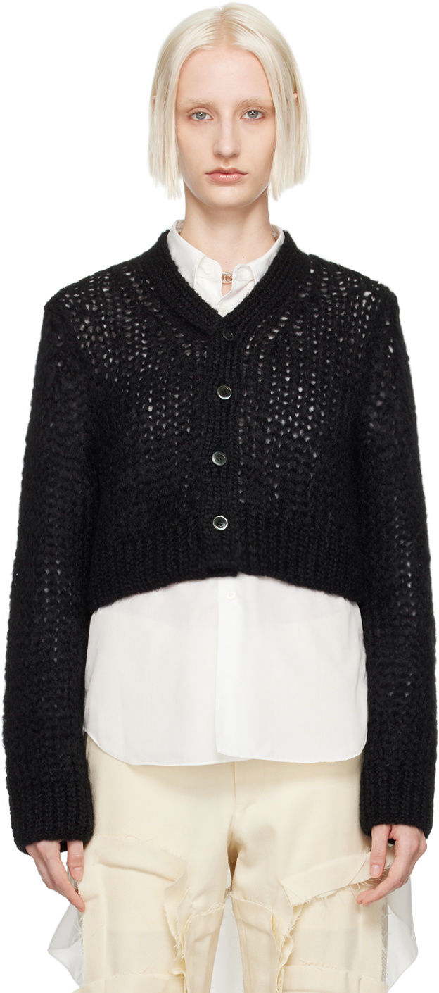 Comme des Garçons Homme Plus Black Mohair Cardigan