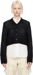 Comme des Garçons Homme Plus Black Mohair Cardigan