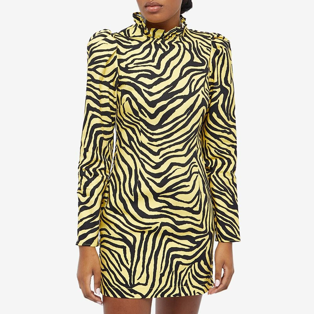 KITRI Women's Danika Zebra Print Mini Dress in Yellow KITRI