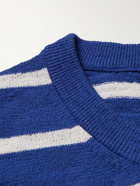 Club Monaco - Striped Slub Cotton-Blend Sweater - Blue