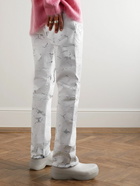 Givenchy - Straight-Leg Embellished Coated Stretch-Denim Jeans - White