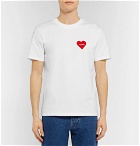 Sandro - Flocked Cotton-Jersey T-Shirt - White