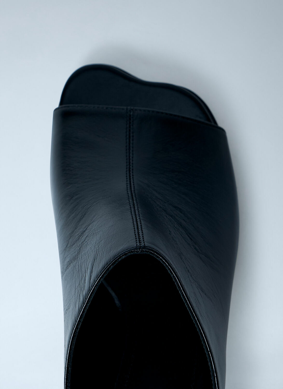 MM6 Maison Margiela Leather Mule with Transparent Block Heel