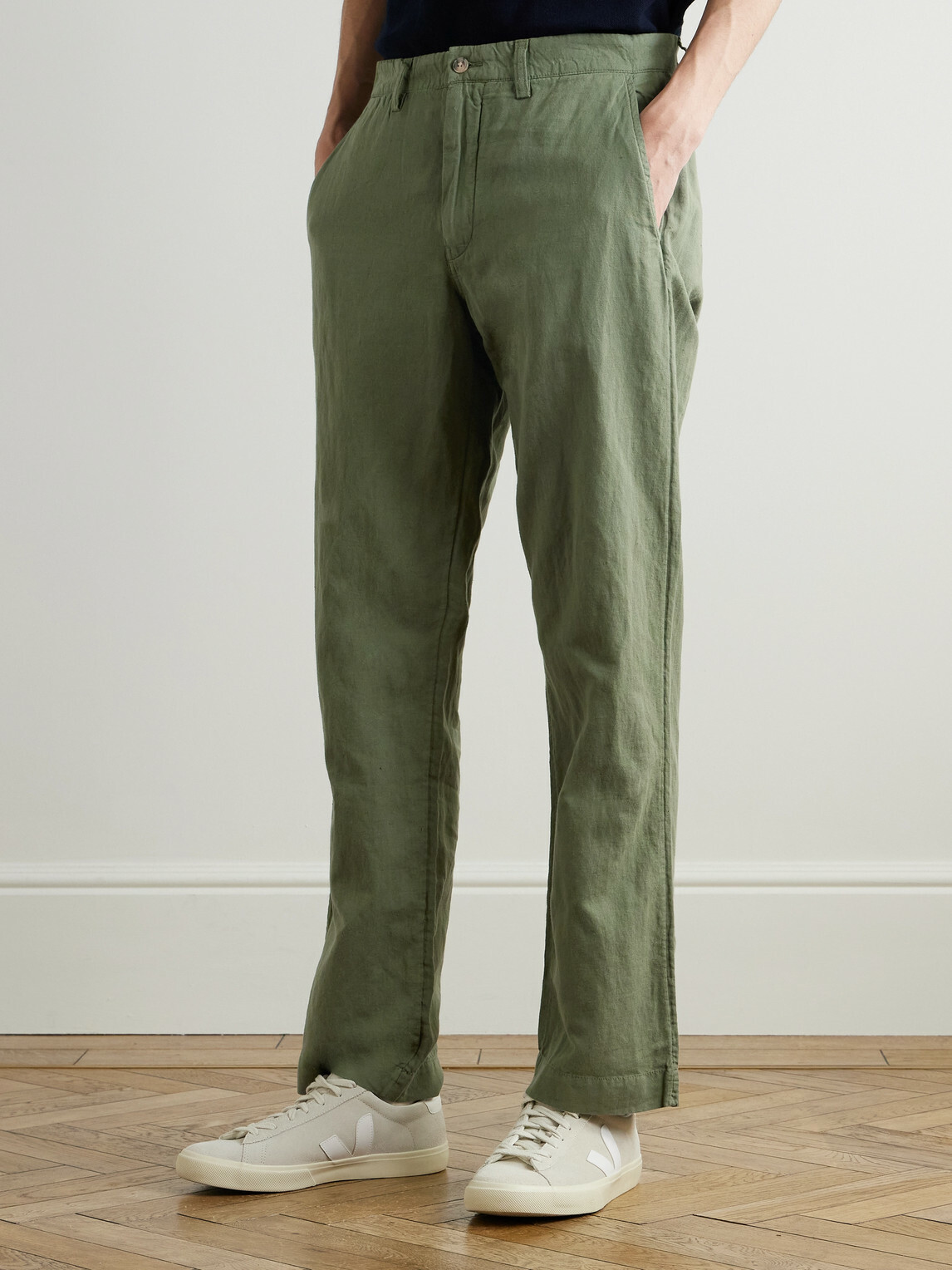 Polo Ralph Lauren - Straight-Leg Linen and Cotton-Blend Trousers - Green