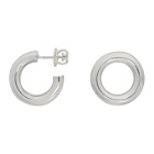 Numbering Silver Unbalanced Circle Earrings
