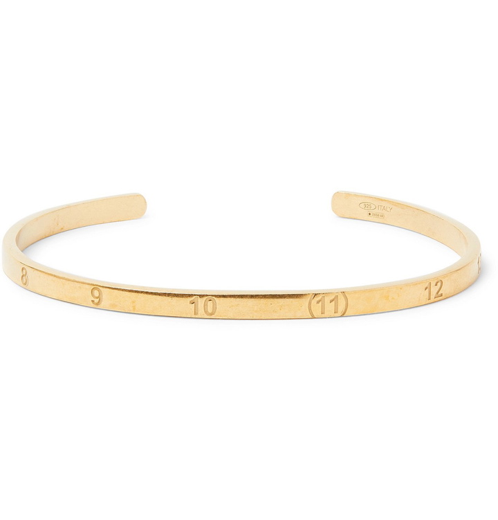 Photo: MAISON MARGIELA - Logo-Engraved Gold-Plated Cuff - Gold