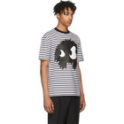 McQ Alexander McQueen Black and White Striped Mad Chester T-Shirt