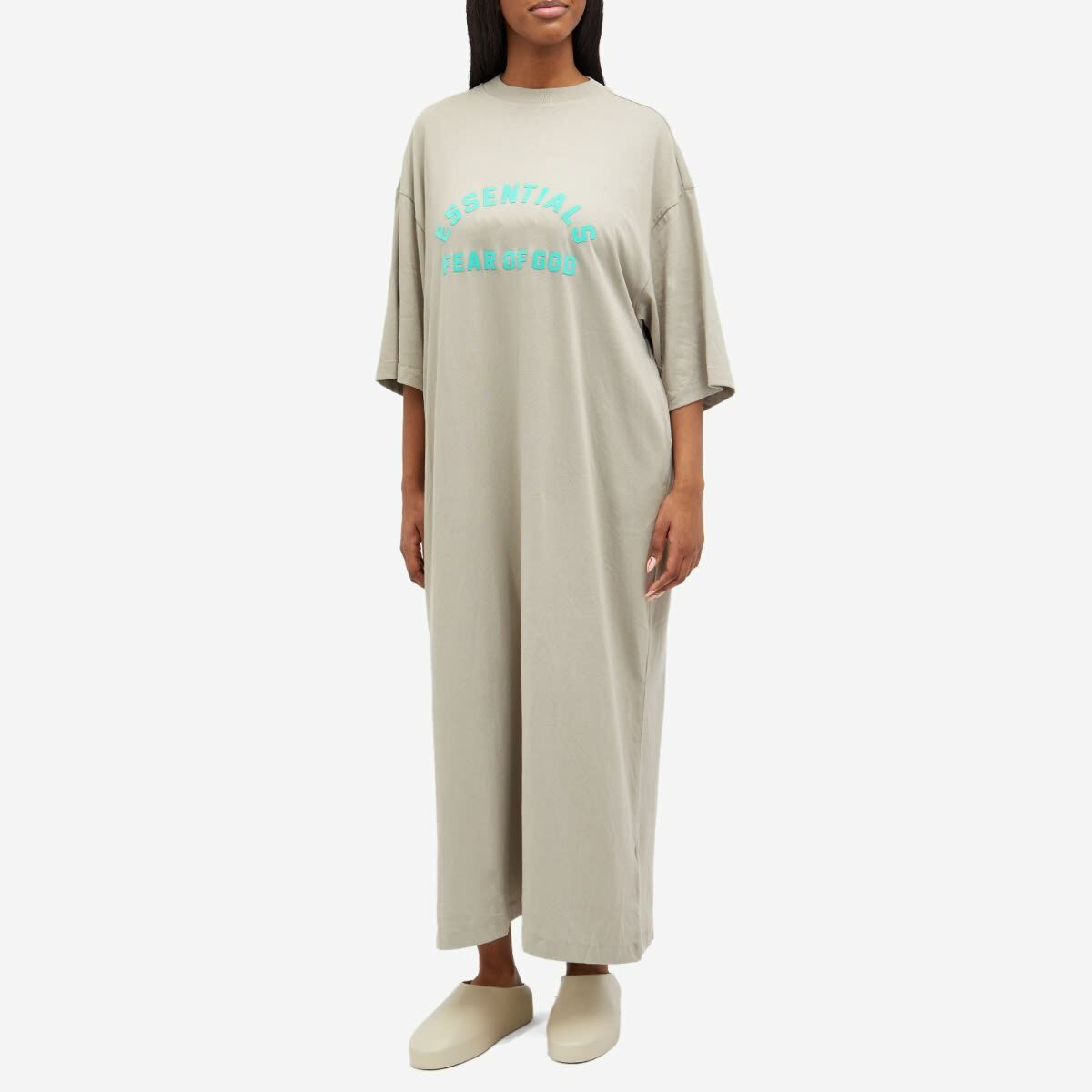 Fear of God ESSENTIALS Women's 3/4 Sleeve Dress in Seal