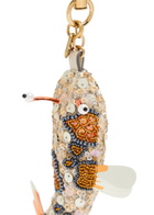 Anya Hindmarch Koi Fish Embellished Leather and Satin bag Charm - Silver - One Size