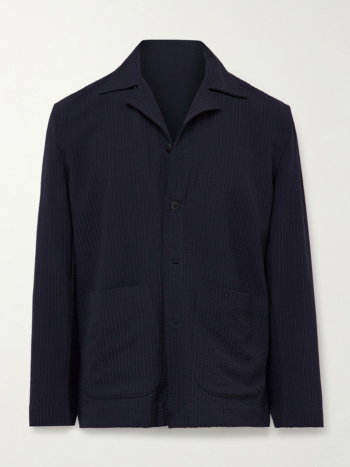 Stòffa - Wool-Seersucker Jacket - Blue