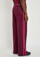 Wales Bonner Mantra Panelled Satin-jersey Track Pants Burgundy