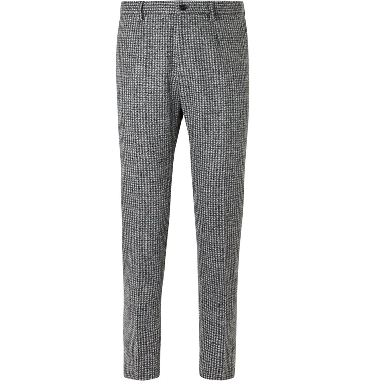 Photo: Dolce & Gabbana - Slim-Fit Tapered Houndstooth Tweed Trousers - Gray