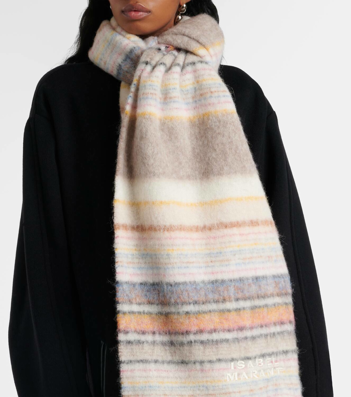 Isabel Marant Firny striped alpaca-blend scarf