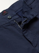 MP Massimo Piombo - Straight-Leg Cotton-Blend Gabardine Bermuda Shorts - Blue