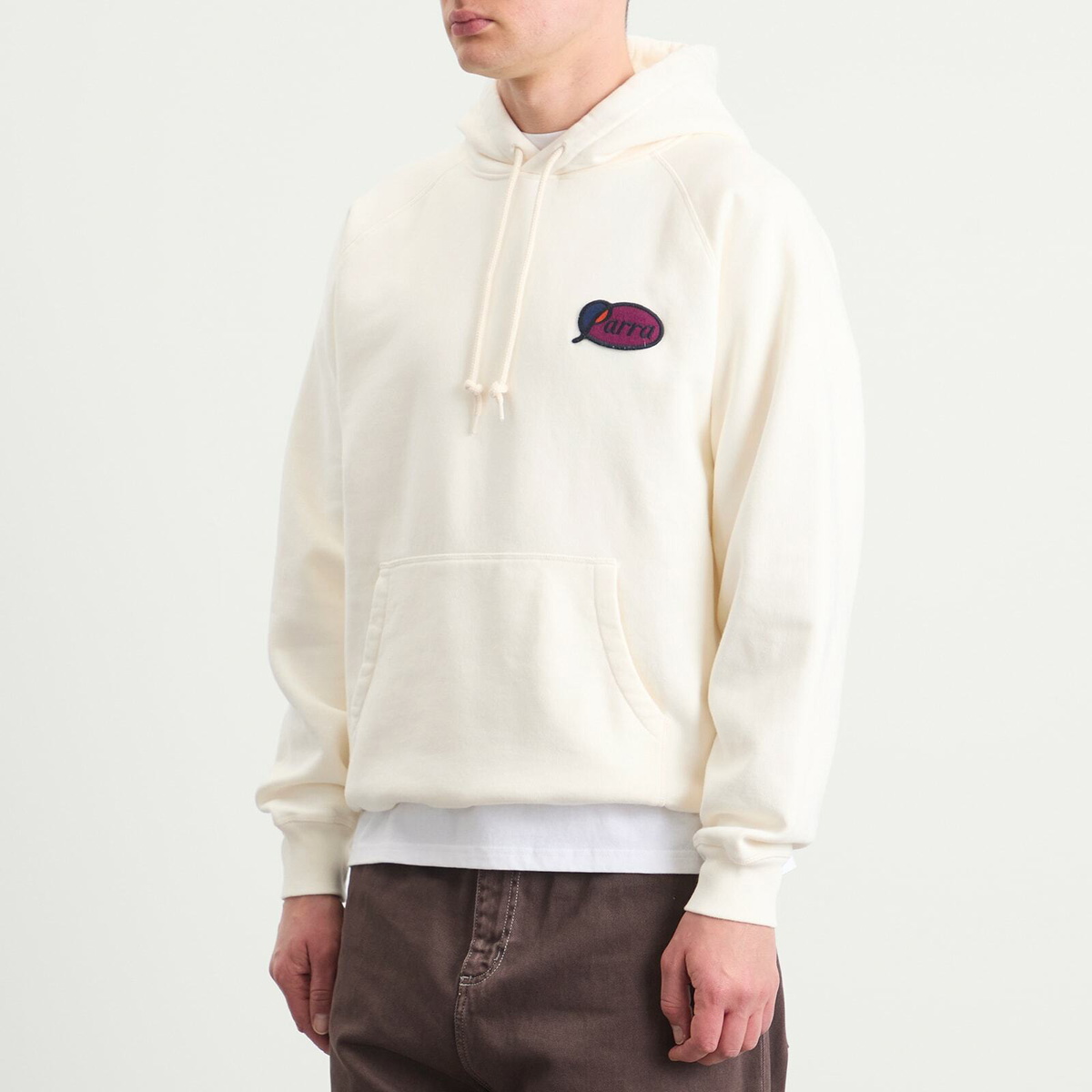 By Parra Men's Circled Script Logo Hoodie in Off White