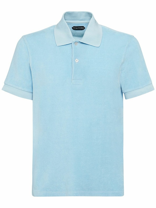 Photo: TOM FORD - Toweling Cotton Blend Polo Shirt