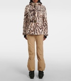 Bogner Ellya leopard-print belted ski jacket