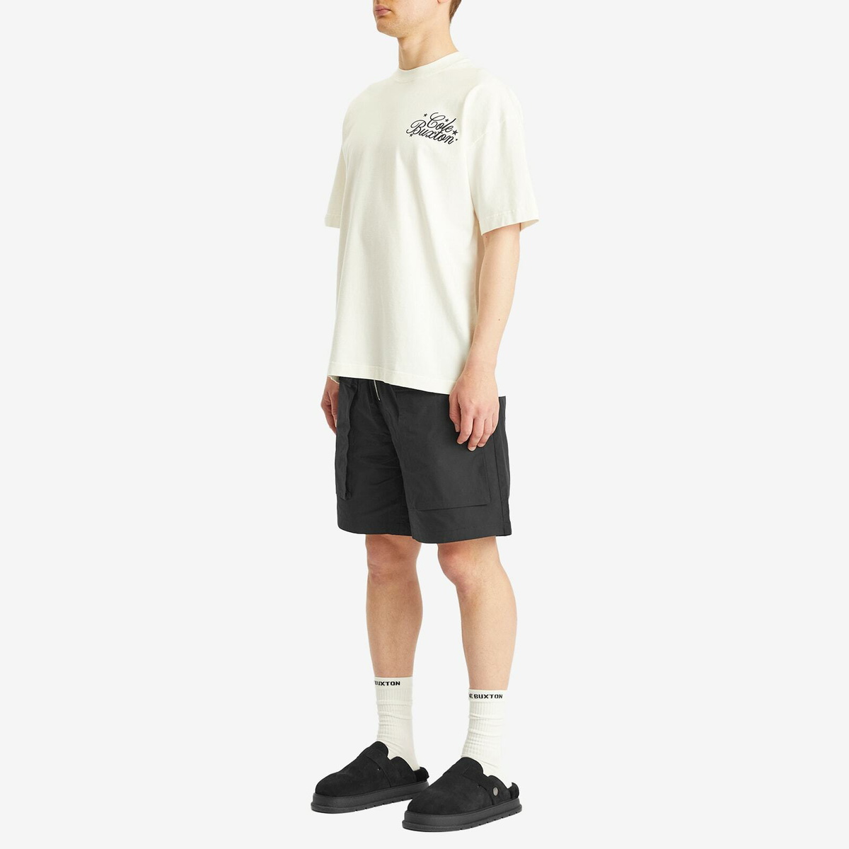 Cole Buxton Men's Cotton Cargo Shorts in Black