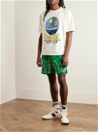 Rhude - Straight-Leg Logo-Print Nylon Drawstring Shorts - Green