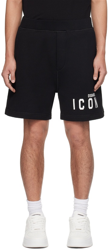 Photo: Dsquared2 Black Be 'Icon' Relax Shorts