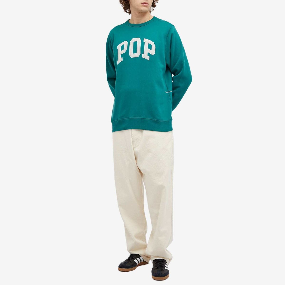 Pop Trading Company Men's Arch Logo Crew Sweat in Bayberry