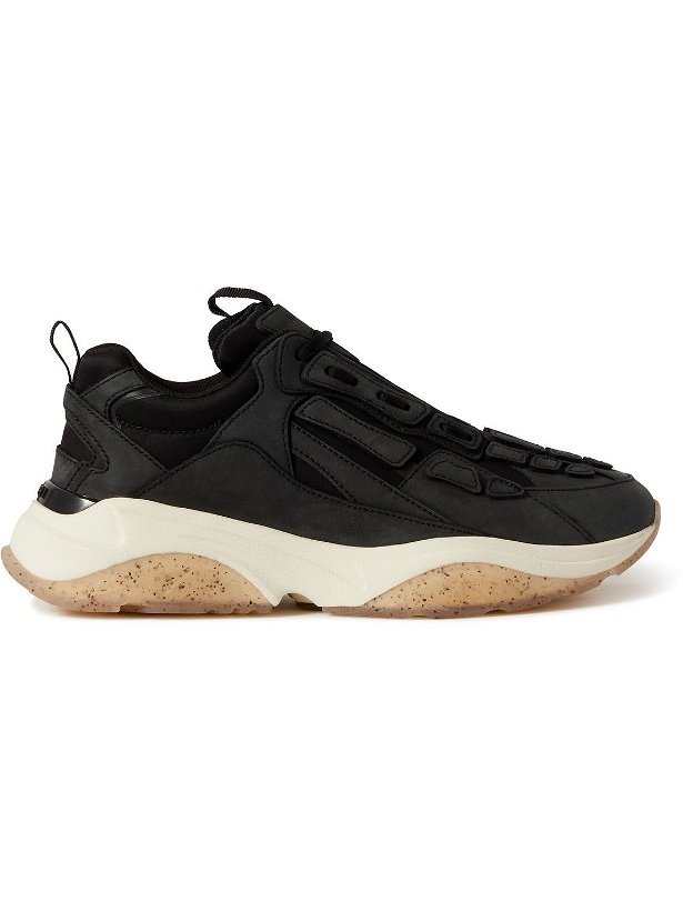 Photo: AMIRI - Bone Runner Leather and Suede-Trimmed Canvas Sneakers - Black