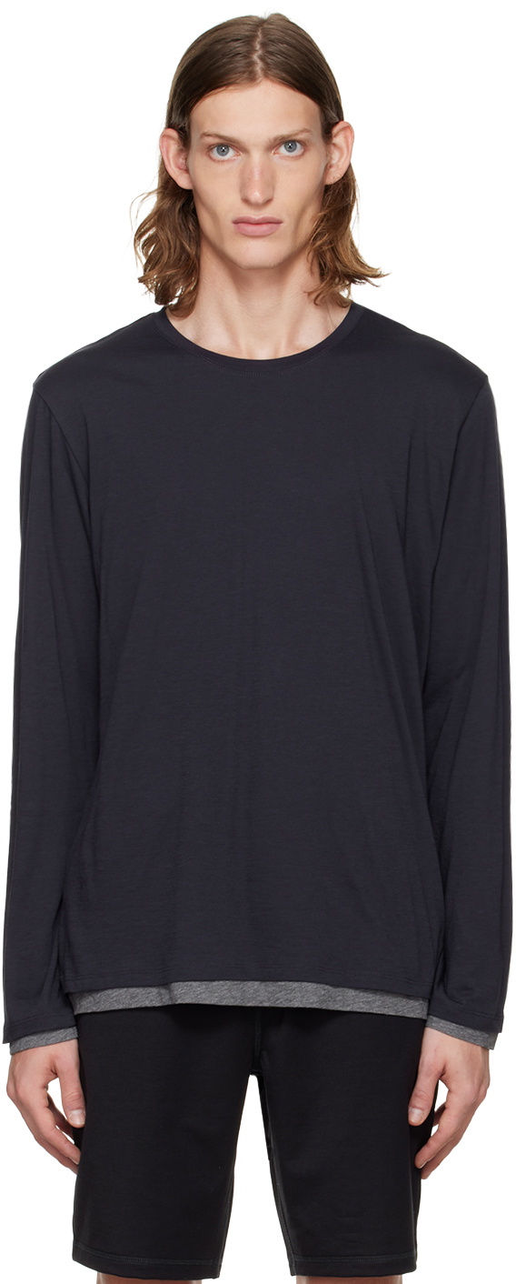 Vince Navy Layered Long Sleeve T-Shirt Vince