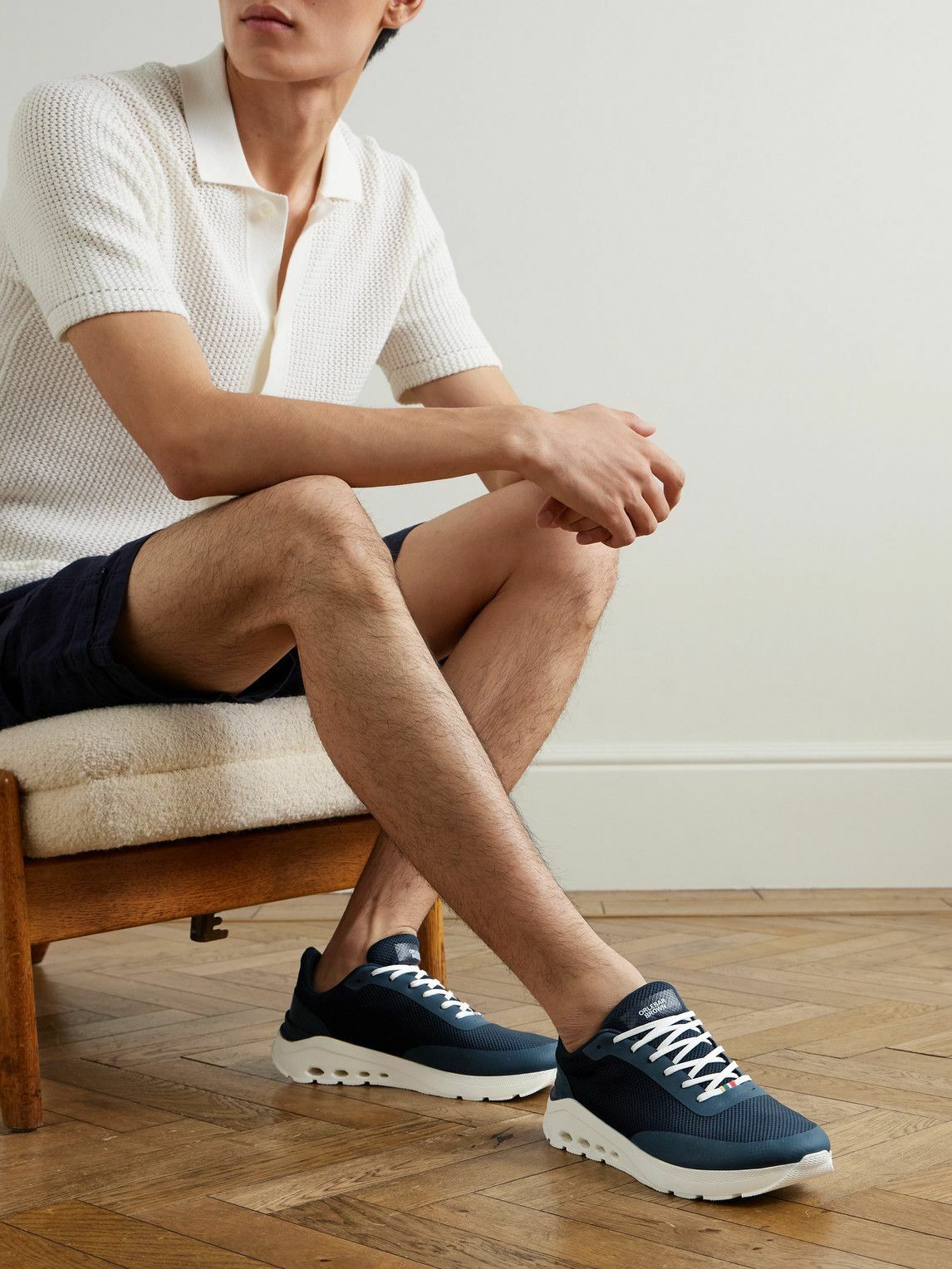 Orlebar Brown - Hydro .B1 Rubber-Trimmed Mesh Sneakers - Blue