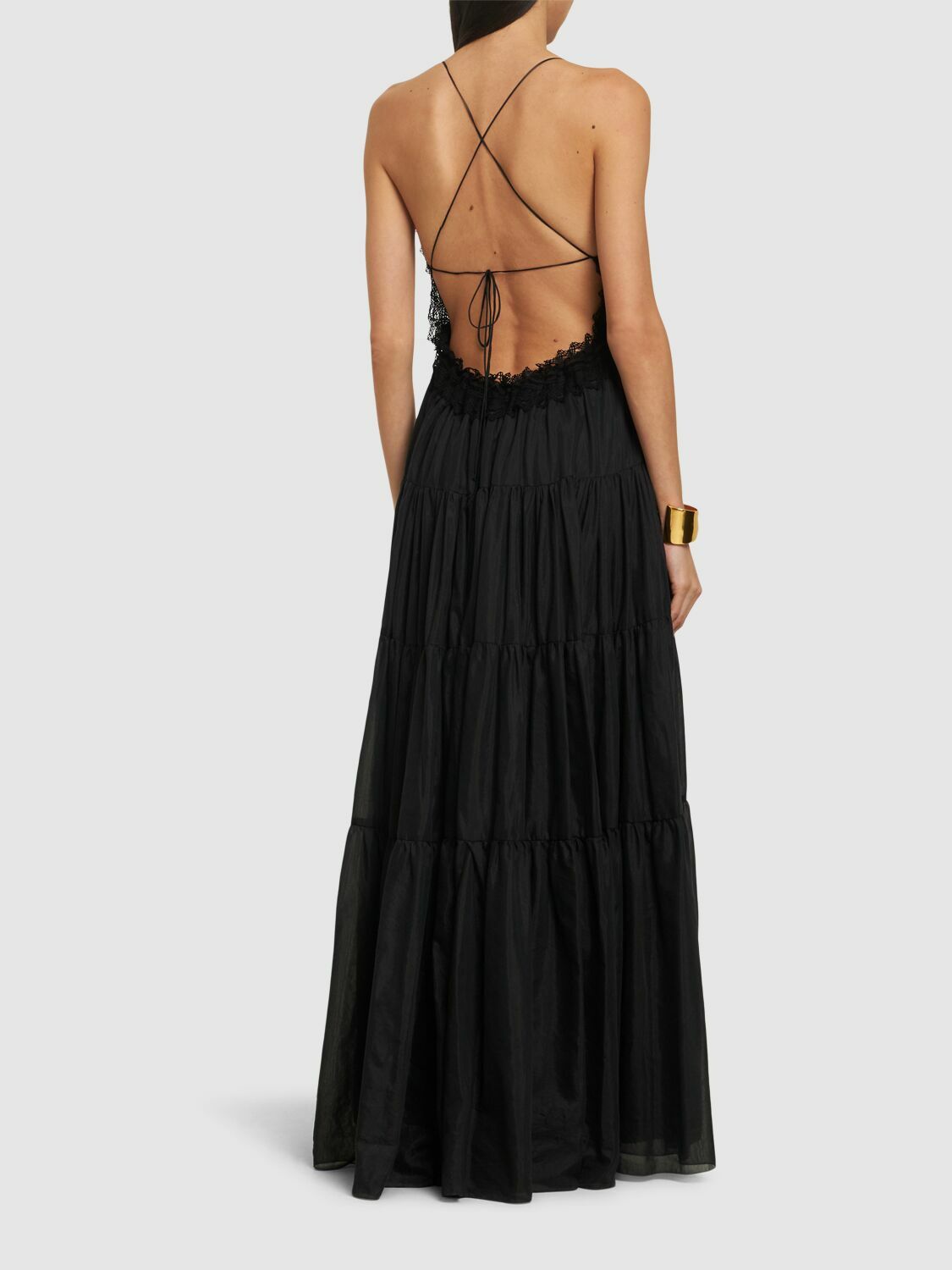 lace back fit and flare dress Rachel Allan 70742 Strapless Fit and Flare Gown with Lace-Up Back main image 1