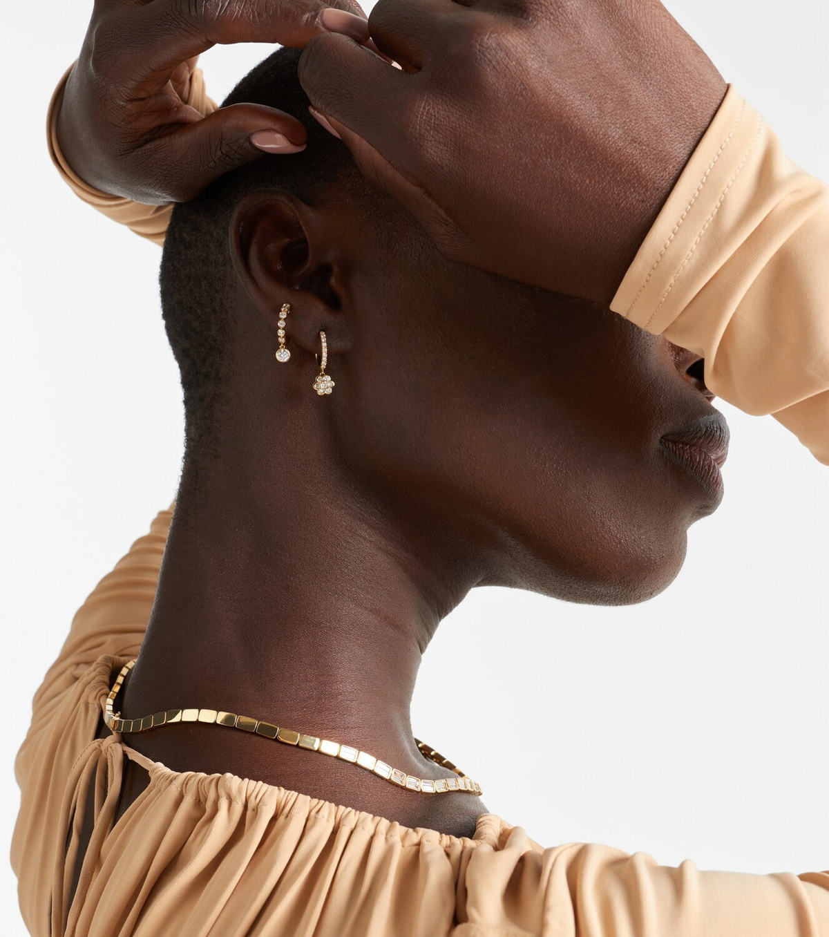 Anita Ko 18kt gold hoop earrings with diamonds