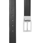 Ermenegildo Zegna - 3cm Black and Dark-Brown Reversible Leather Belt - Black