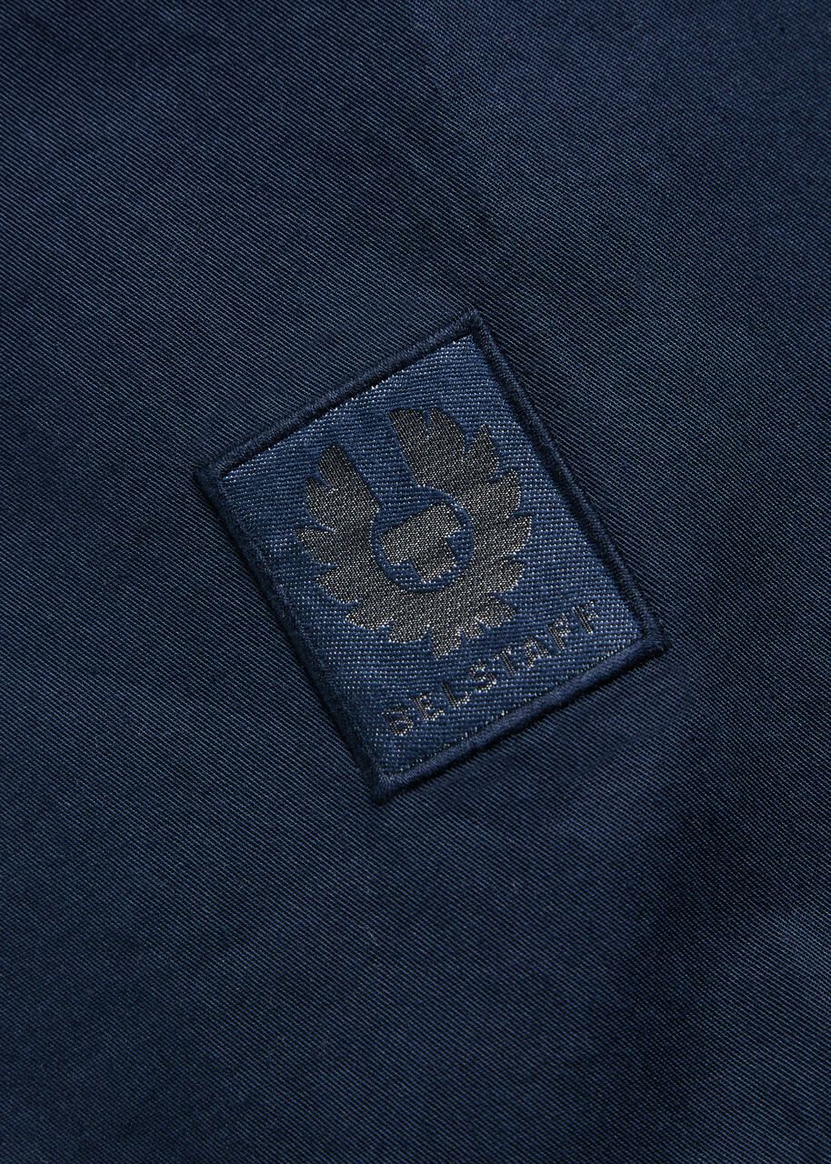 Belstaff Scale Short Sleeve Cotton Shirt Navy