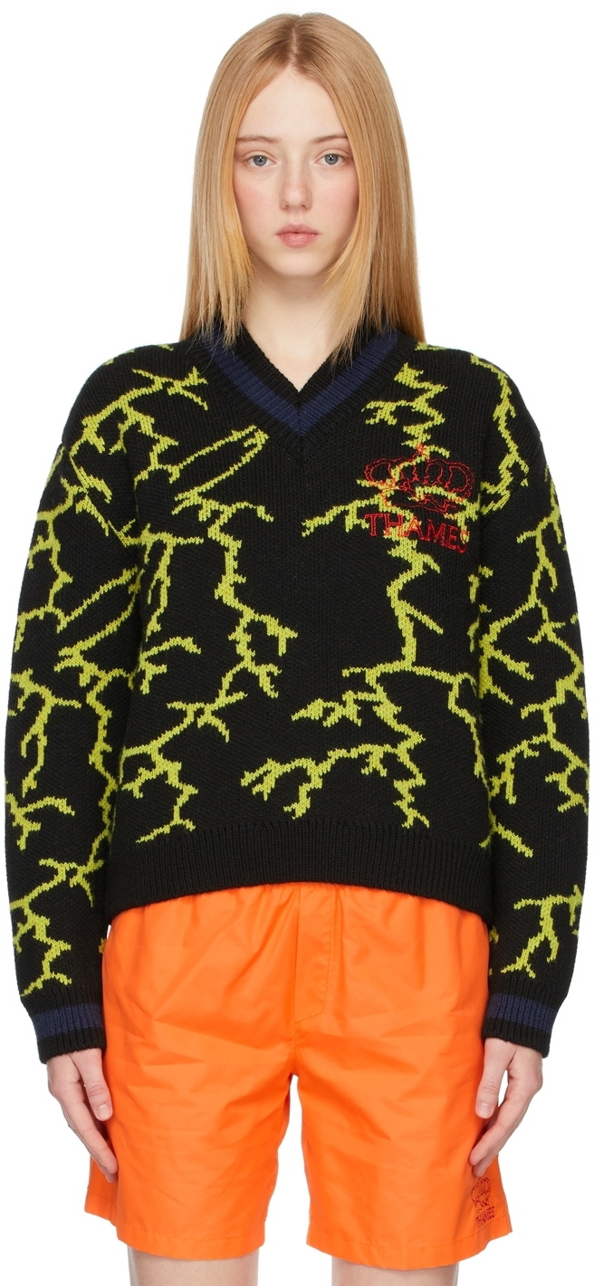 Thames MMXX Black Knit Maracaibo V-Neck