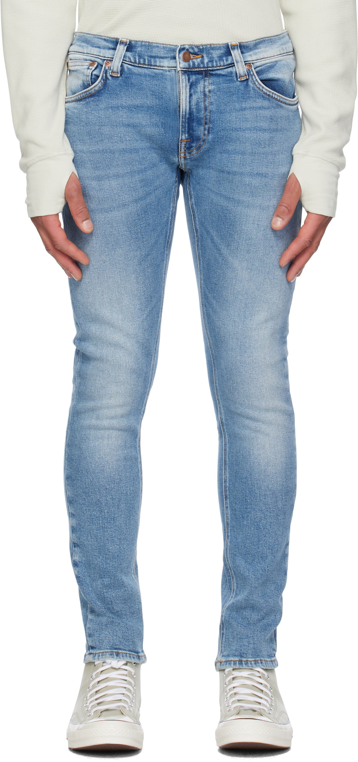 （新品未使用） Nudie Jeans Tight Terry W28 L32 Nudie Jeans: Blue Tight Terry Jeans | SSENSE