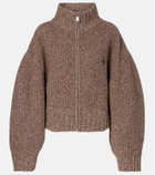 The Attico Embroidered wool and cashmere cardigan