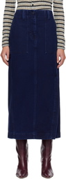 Weekend Max Mara Navy Valika Denim Maxi Skirt