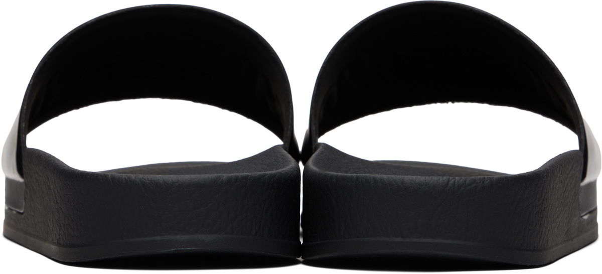 Moschino Black Rubber Logo Pool Slides