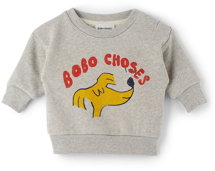Photo: Bobo Choses Baby Grey Sniffy Dog Sweatshirt
