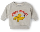 Bobo Choses Baby Grey Sniffy Dog Sweatshirt