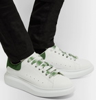 Alexander McQueen - Exaggerated-Sole Suede-Trimmed Leather Sneakers - White