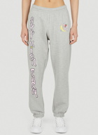 Graphic Print Track Pants in Grey