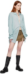 Ludovic de Saint Sernin Khaki Lace-Up Miniskirt
