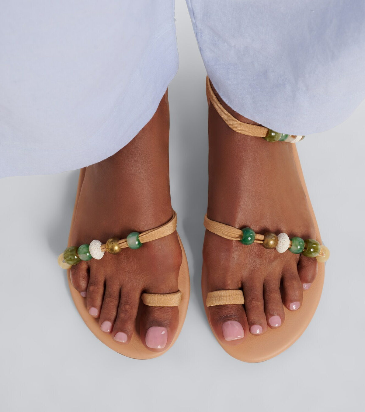 Ancient Greek Sandals Eleftheria beaded sandals