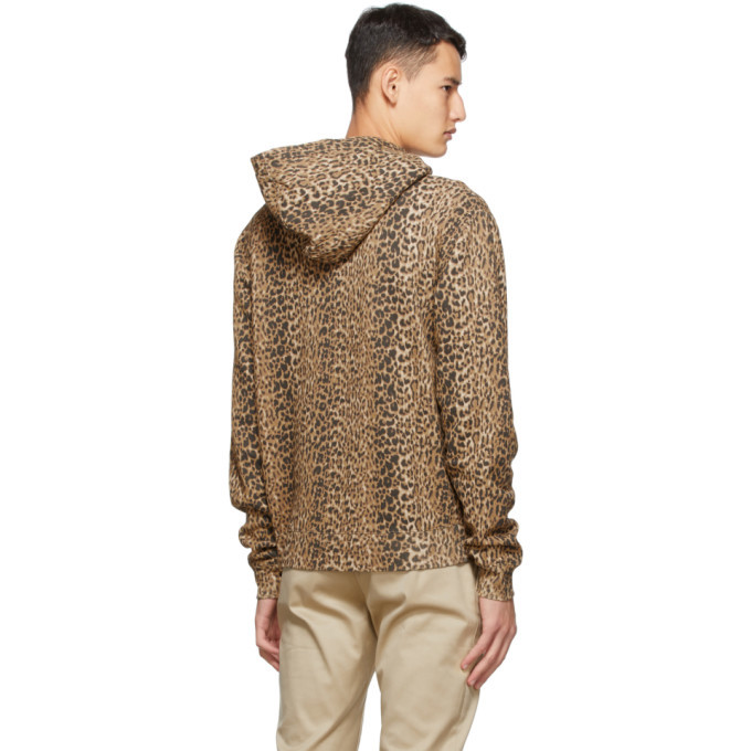 Saint Laurent Brown Leopard Hoodie Saint Laurent