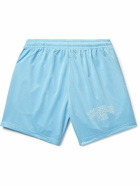 Throwing Fits - Straight-Leg Logo-Print Mesh Shorts - Blue