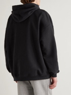 VETEMENTS - Logo-Print Cotton-Blend Jersey Hoodie - Black